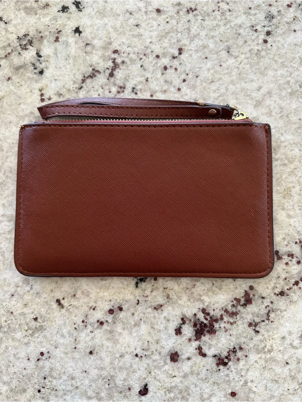 Kate Spade New York Brown Tan Genuine Saffiano Leather Wristlet Wallet Boho Chic - Picture 8 of 11